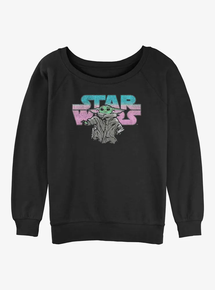 Star Wars The Mandalorian Logo Child Womens Slouchy Sweatshirt