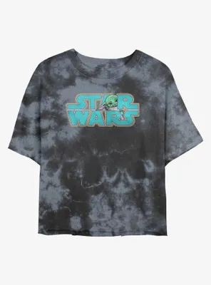 Star Wars The Mandalorian Logo Child Tie-Dye Womens Crop T-Shirt