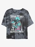 Star Wars The Mandalorian Soft Pop Mando Tie-Dye Womens Crop T-Shirt