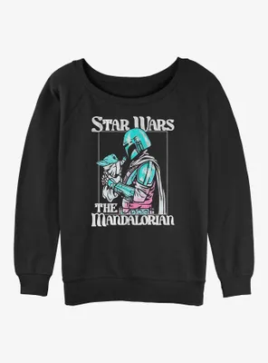 Star Wars The Mandalorian Soft Pop Mando Womens Slouchy Sweatshirt