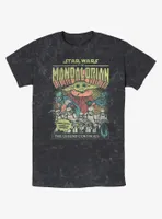 Star Wars The Mandalorian Grogu Comic Cover Mineral Wash T-Shirt