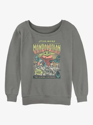 Star Wars The Mandalorian Grogu Comic Cover Womens Slouchy Sweatshirt