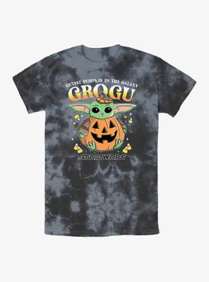 Star Wars The Mandalorian Pumpkin Grogu Tie-Dye T-Shirt