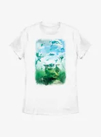 Star Wars The Mandalorian Grogu Watercolor Frogs Poster Womens T-Shirt