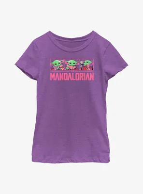 Star Wars The Mandalorian Grogu Neon Logo Youth Girls T-Shirt