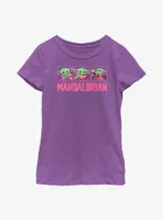 Star Wars The Mandalorian Grogu Neon Logo Youth Girls T-Shirt