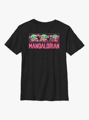Star Wars The Mandalorian Grogu Neon Logo Youth T-Shirt