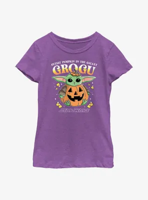 Star Wars The Mandalorian Pumpkin Grogu Youth Girls T-Shirt
