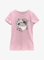 Star Wars The Mandalorian Grogu Floral Bassinet Youth Girls T-Shirt