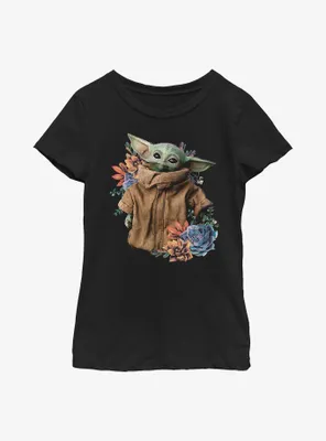 Star Wars The Mandalorian Grogu Flower Baby Youth Girls T-Shirt