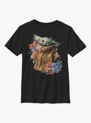 Star Wars The Mandalorian Grogu Flower Baby Youth T-Shirt
