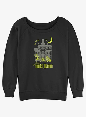 Disney Haunted Mansion Moon Night Hitchhike Girls Slouchy Sweatshirt