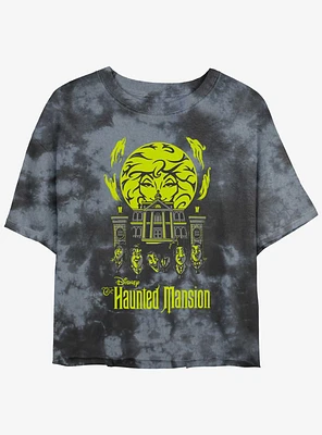 Disney Haunted Mansion Leota Toombs Crystal Ball Talking Heads Tie-Dye Girls Crop T-Shirt