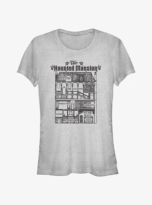 Disney Haunted Mansion Blueprint Girls T-Shirt
