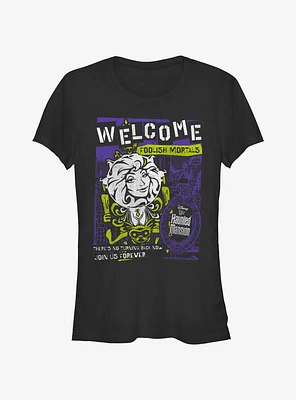 Disney Haunted Mansion Leota Toombs Welcome Poster Girls T-Shirt