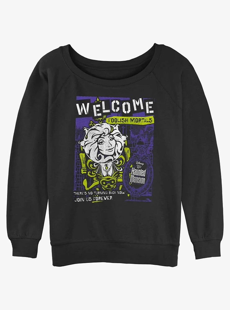 Disney Haunted Mansion Leota Toombs Welcome Poster Girls Slouchy Sweatshirt