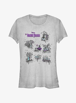 Disney Haunted Mansion Map Girls T-Shirt