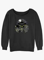 Disney Haunted Mansion Hitchhiking Ghosts Heads Girls Slouchy Sweatshirt