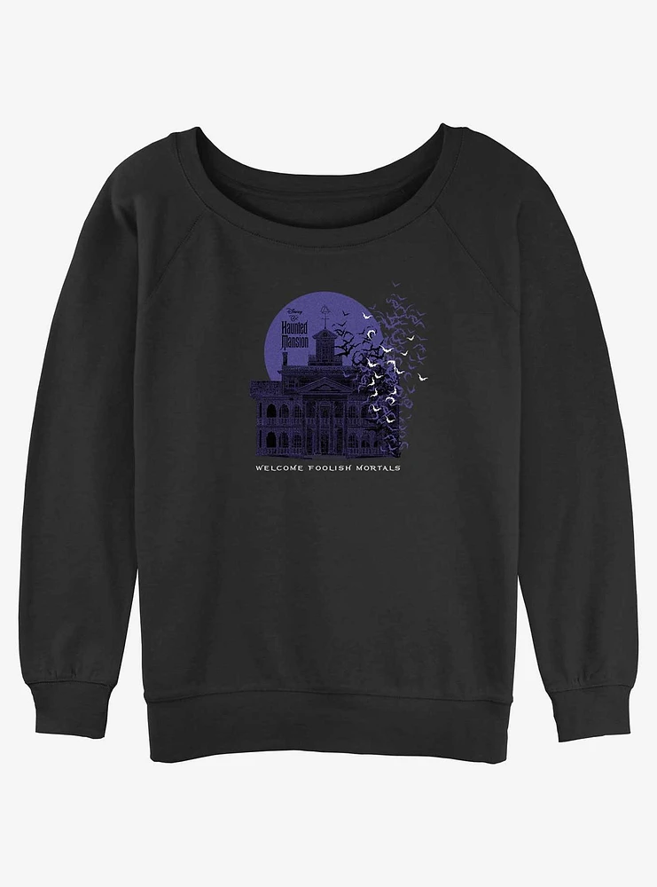 Disney Haunted Mansion Welcome Foolish Mortals Girls Slouchy Sweatshirt