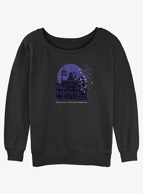 Disney Haunted Mansion Welcome Foolish Mortals Girls Slouchy Sweatshirt