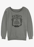 Disney Haunted Mansion Message To The Dearly Departed Girls Slouchy Sweatshirt