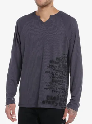 Social Collision® Question Everything Henley Long-Sleeve Top