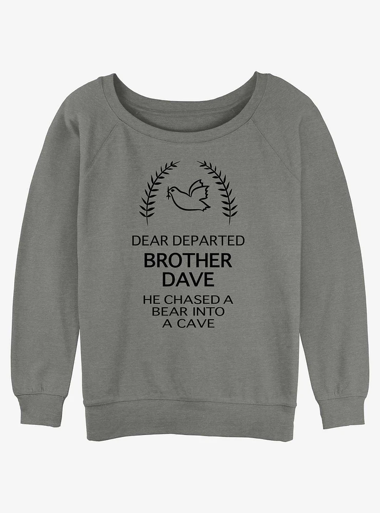 Disney Haunted Mansion Dear Departed Brother Dave Girls Slouchy Sweatshirt