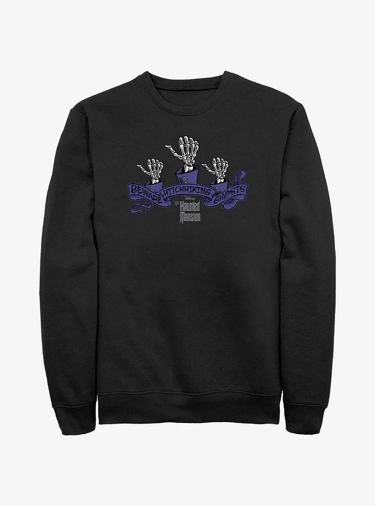 Disney Haunted Mansion Beware Hitchhiking Ghosts Sweatshirt