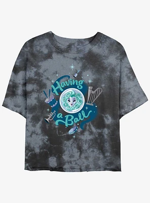 Disney Haunted Mansion Madam Leota Having A Ball Tie-Dye Girls Crop T-Shirt