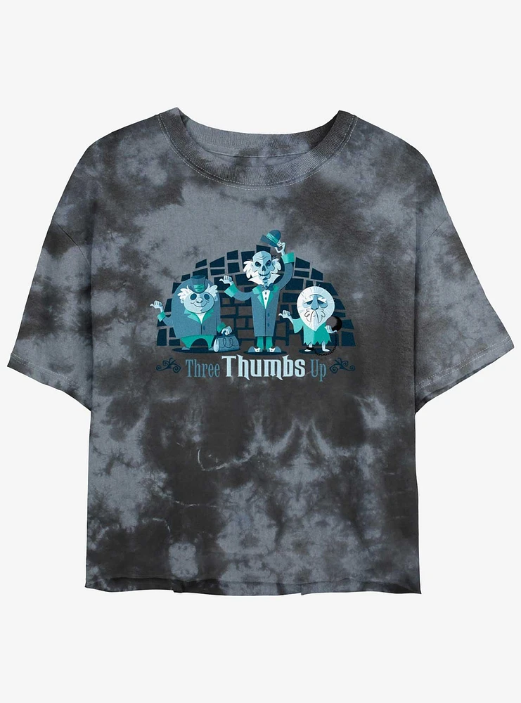 Disney Haunted Mansion Three Thumbs Up Tie-Dye Girls Crop T-Shirt