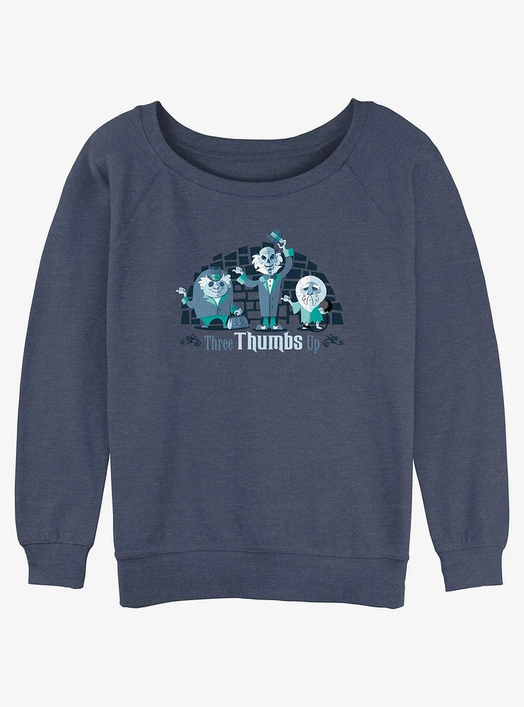 Disney Haunted Mansion Three Thumbs Up Girls Slouchy Sweatshirt