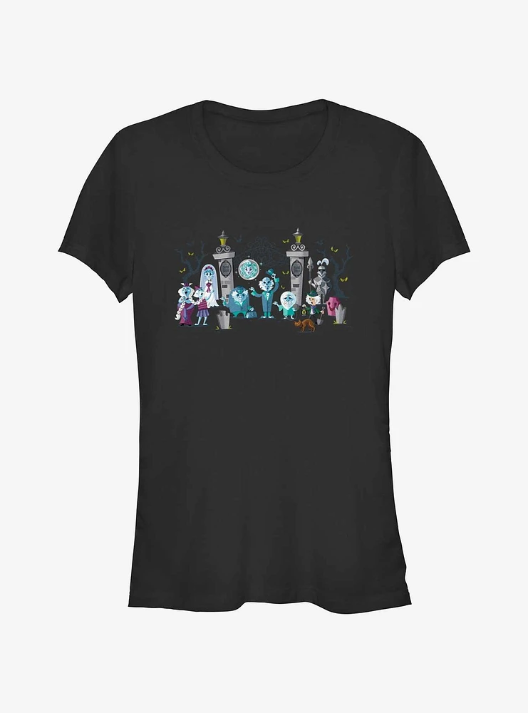 Disney Haunted Mansion Entrance Lineup Girls T-Shirt