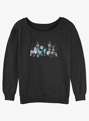 Disney Haunted Mansion Entrance Lineup Girls Slouchy Sweatshirt