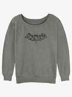 Disney Haunted Mansion Characters Within Bat Girls Slouchy Sweatshirt