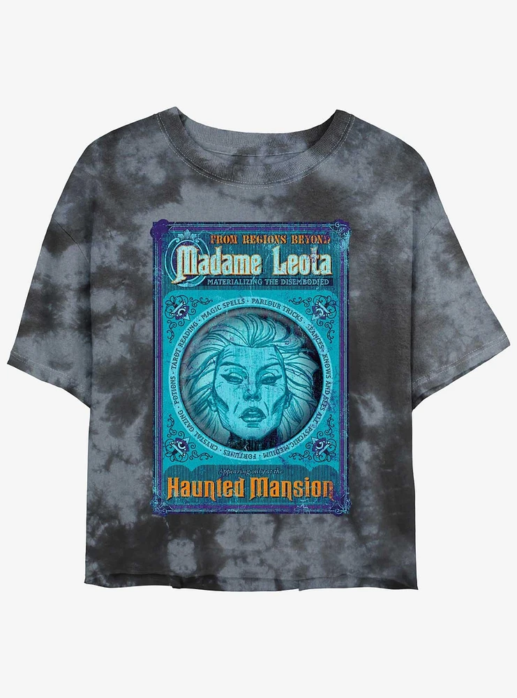 Disney Haunted Mansion Madame Leota Poster Tie-Dye Girls Crop T-Shirt