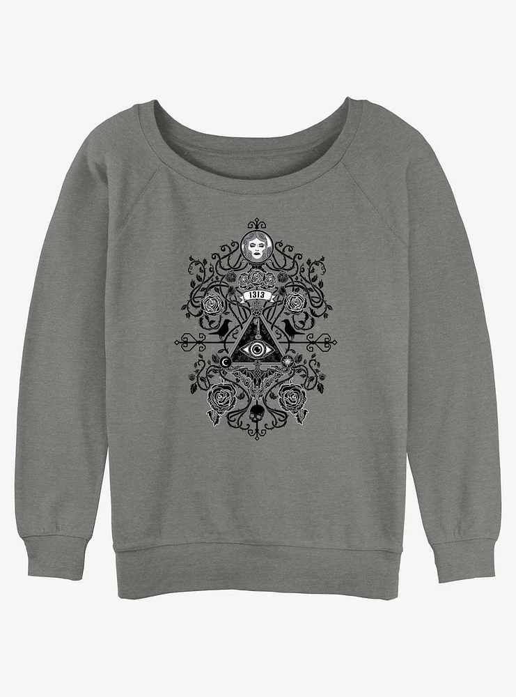 Disney Haunted Mansion Symbols Girls Slouchy Sweatshirt