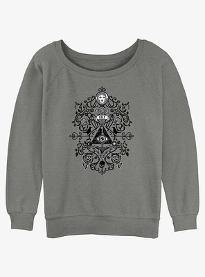 Disney Haunted Mansion Symbols Girls Slouchy Sweatshirt