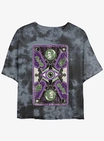 Disney Haunted Mansion Madam Leota Tarot Card Tie-Dye Girls Crop T-Shirt