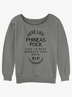 Disney Haunted Mansion Here Lies Phineas Pock Girls Slouchy Sweatshirt