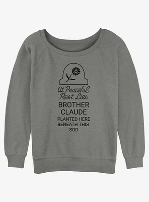 Disney Haunted Mansion Peaceful Rest Lies Brother Claude Girls Slouchy Sweatshirt