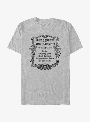 Disney Haunted Mansion Message To The Dearly Departed T-Shirt