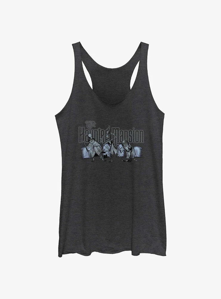 Disney Haunted Mansion Hitchhiking Ghosts Logo Girls Tank