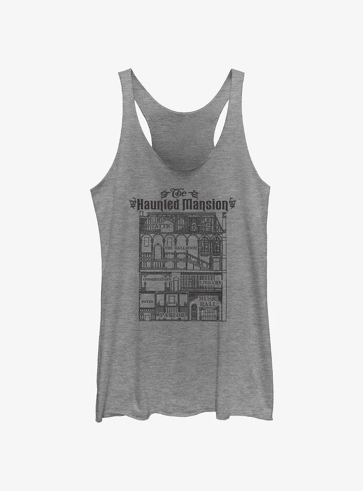 Disney Haunted Mansion Blueprint Girls Tank