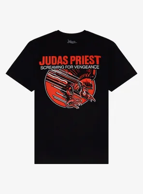 Judas Priest Stained Class Red Graphic T-Shirt