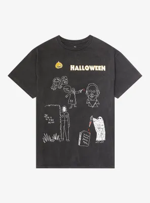 Halloween Sketch Collage T-Shirt
