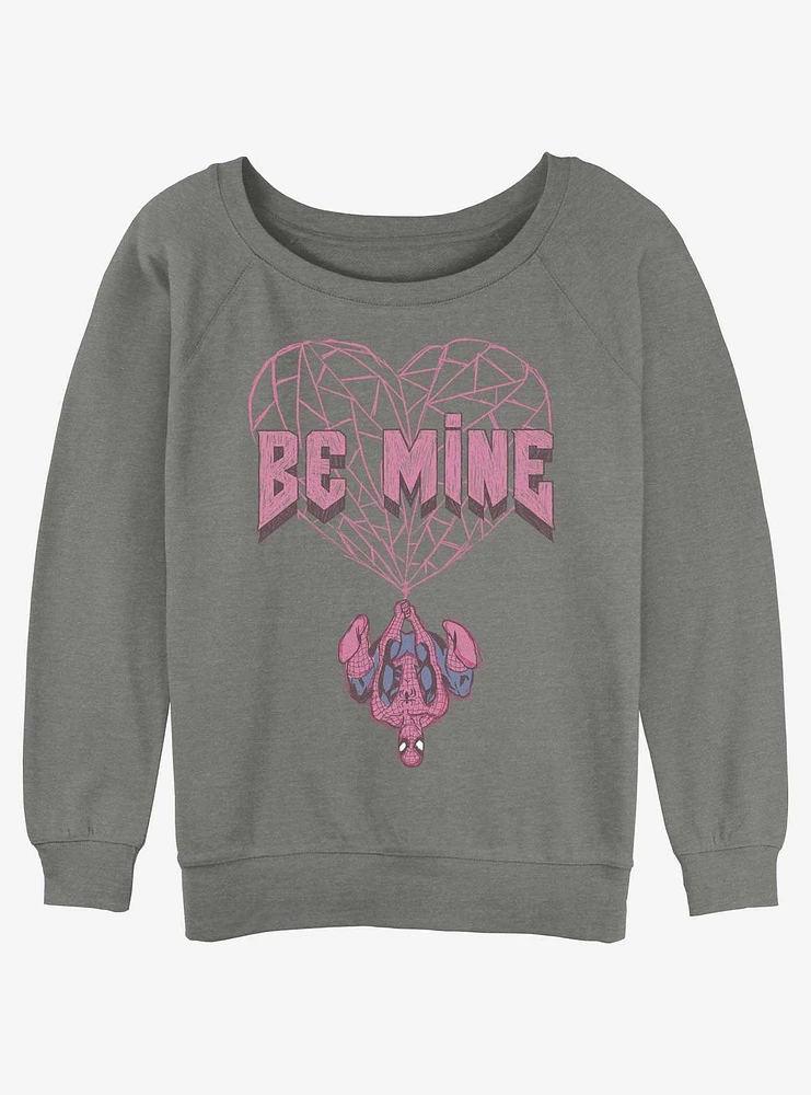 Marvel Spider-Man Be Mine Girls Slouchy Sweatshirt