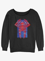 Marvel Spider-Man Spider Symbol Glitch Lines Girls Slochy Sweatshirt