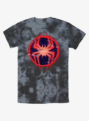 Marvel Spider-Man Glitch Spider Symbol Tie-Dye T-Shirt