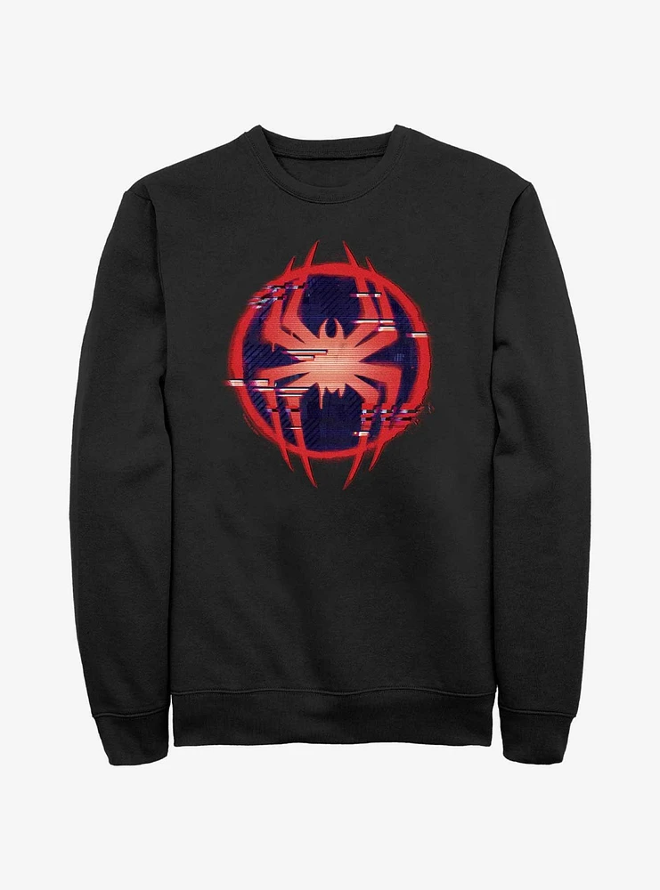 Marvel Spider-Man Glitch Spider Symbol Sweatshirt