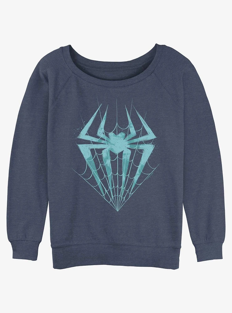 Marvel Spider-Man Spider Symbol With Web Girls Slochy Sweatshirt